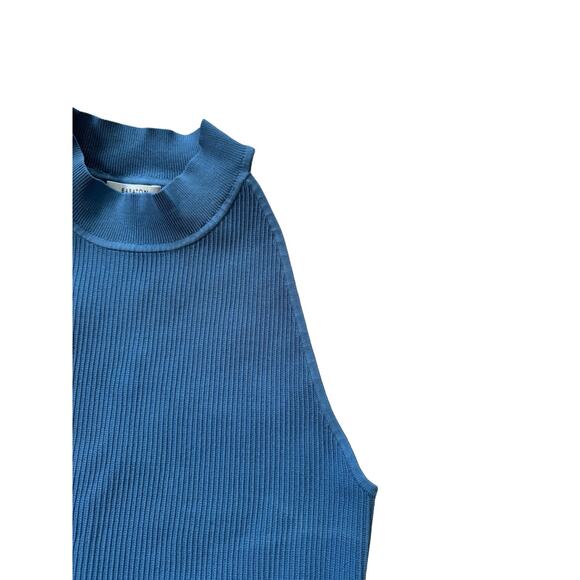 Aritizia Babaton Ribbed Cropped Blue Tank Size L - Picture 3 of 6
